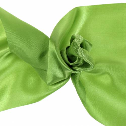Floristik24 Szatén asztali szalag világoszöld 100mm 15m