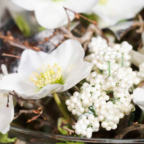 Floristik24 Dekoratív bogyóág fehér 24cm 5db