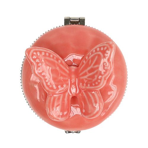 Floristik24 Deco doboz pillangós lazaccal Ø6cm H6cm