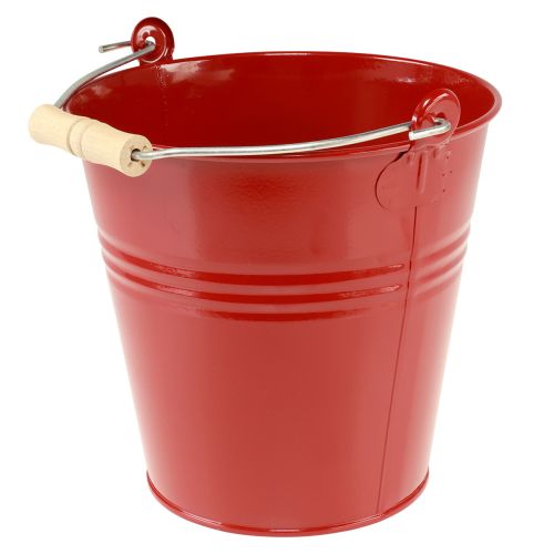 tételeket Dekoratív vödör fém ültetőgép piros Ø22cm H21,5cm 6L