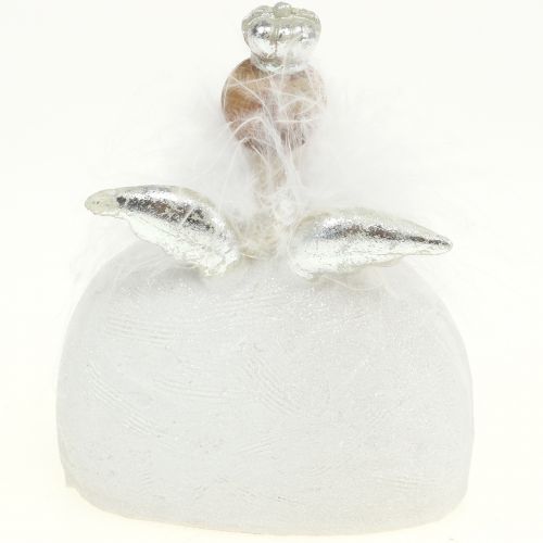 Floristik24 Dekoratív angyal fehér, ezüst 15,5cm 2db