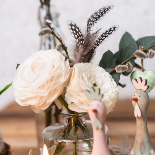 Floristik24 Pálcán pöttyözött dísztollak Igazi gyöngytyúk toll 4-8cm 24 db