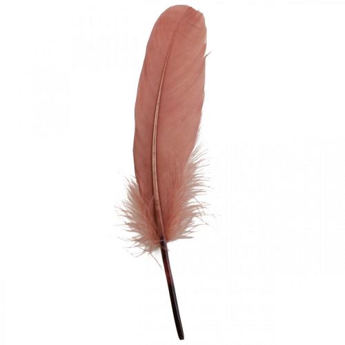 Dekoratív toll kézműves munkákhoz Dusky pink igazi madártoll 20g