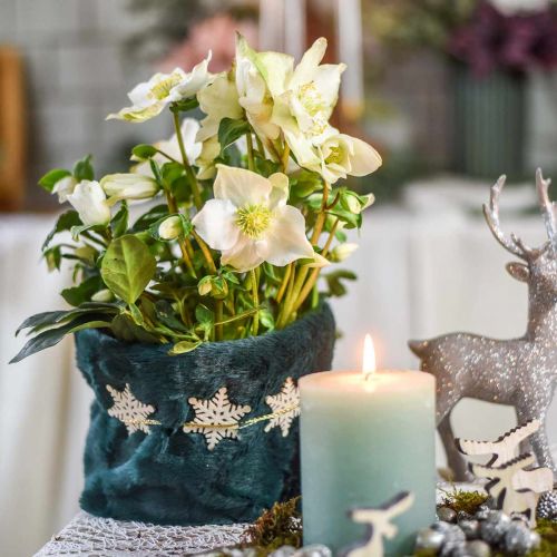 Floristik24 Dekoratív szőrme szalag sötétzöld 20cm x 200cm