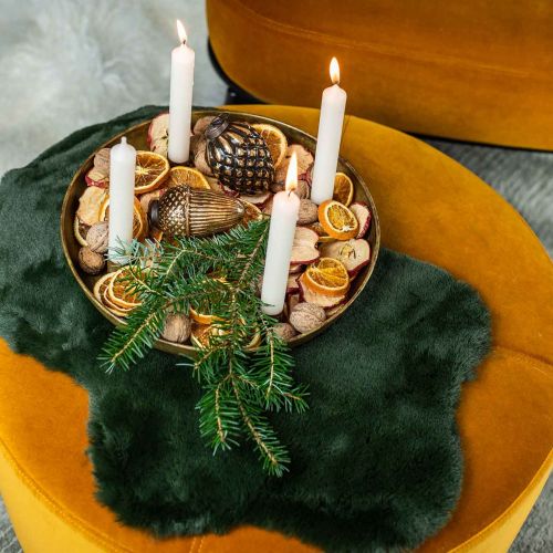 Floristik24 Dekoratív szőrme szőnyeg zöld műszőrme 55×38cm