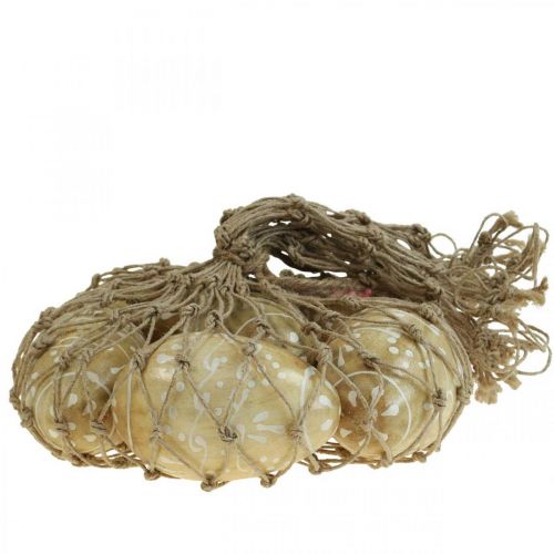 Floristik24 Fa tojások, dísztojások, mangófából készült húsvéti tojások 8×5cm 6 db