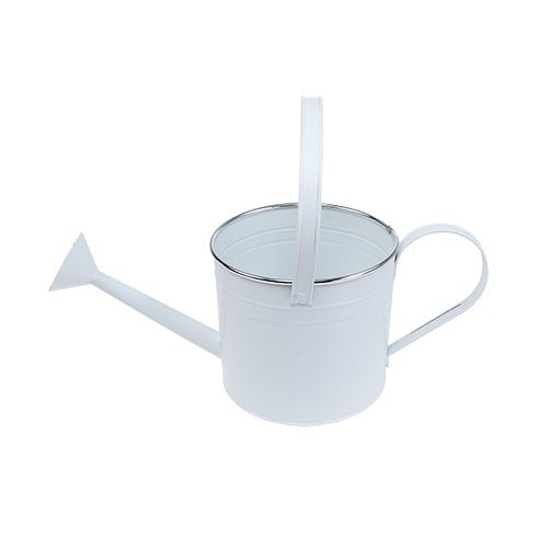 Floristik24 Dekoratív öntözőkanna fehér Ø17cm H17cm 1db