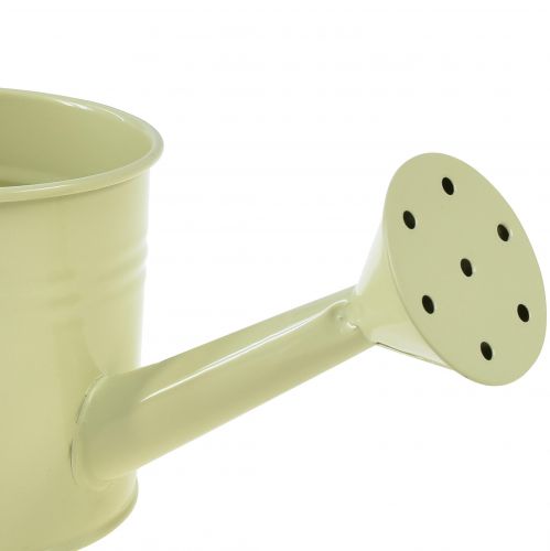 tételeket Dekoratív öntözőkanna szett pasztell lazac, zöld, sárgászöld színekben - fém virágtartó Ø11cm M10cm, 8 darabos