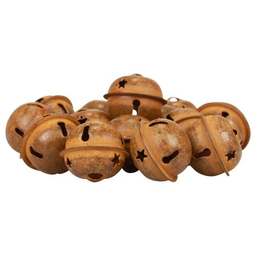 Floristik24 Dekoratív harangok fém karácsonyi harangok dekoratív rozsda 2cm 24 db