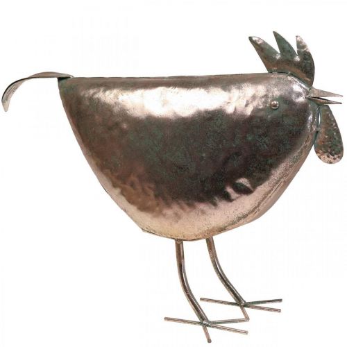 tételeket Deco Chicken Metal Deco Metal Bird Metallic Rosé 51×16×36cm