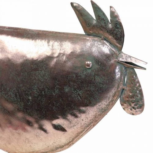 tételeket Deco Chicken Metal Deco Metal Bird Metallic Rosé 51×16×36cm