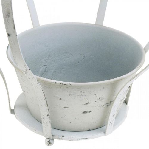 Floristik24 Dekoratív korona fehér kopott elegáns fém kerti dekorációs készlet, 3 részes