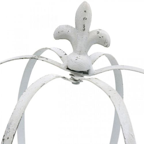 Floristik24 Dekoratív korona fehér kopott elegáns fém kerti dekorációs készlet, 3 részes