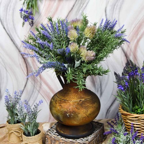 tételeket Deco kancsó antik megjelenésű váza vintage fém kerti dekoráció H26cm