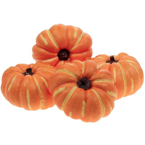 Floristik24 Halloween sütőtök dekoráció, őszi dekorációs asztal narancs 12,5cm H7cm 4db