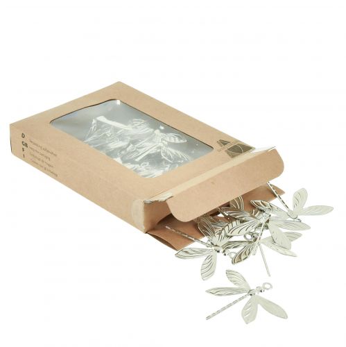 tételeket Dekoratív szitakötők nyári dekorációhoz ezüst 5×4cm 36 db