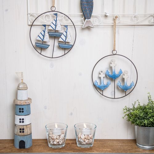 tételeket Dekoratív fém gyűrű vitorlások akasztásához / horgonyokhoz Ø18cm 2 db