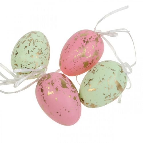 Deco húsvéti tojás felakasztható rózsaszín/zöld/arany húsvéti díszek 12 db