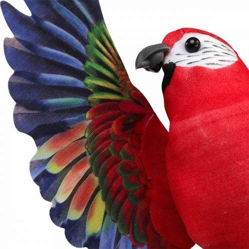 tételeket Virágdugó madár, deco papagáj piros sárga 28×19cm 2db