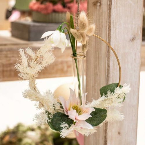 Floristik24 Díszgyűrű akasztható kémcsőhöz arany fém Ø16cm 4db