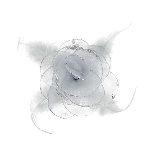 Floristik24 Díszrózsa klipszre Ø10cm ezüst 2db