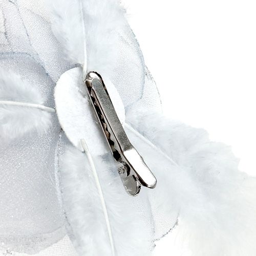 Floristik24 Díszrózsa klipszre Ø10cm ezüst 2db