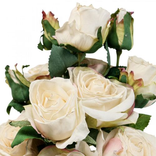 tételeket Deco Roses Cream Artificial Roses Silk Flowers 50cm 3db