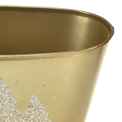 tételeket Dekoratív tál ovális karácsonyfaültető arany 24×13×12,5cm