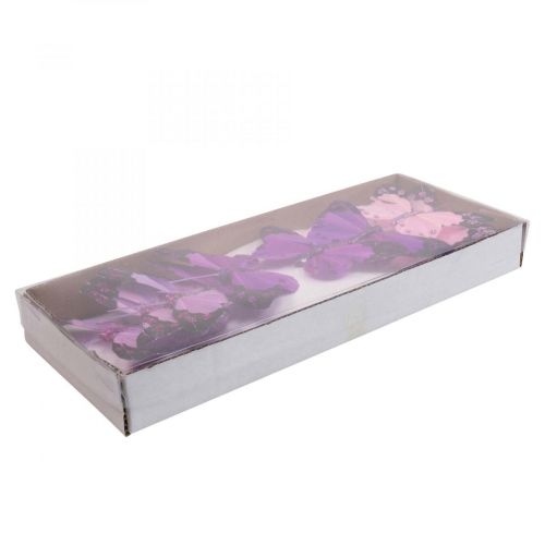Floristik24 Deco pillangó dróttollas pillangók lila/rózsaszín 9,5cm 12db