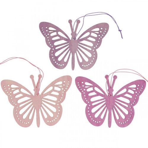 Deco pillangók deco fogas lila/rózsaszín/rózsaszín 12cm 12db