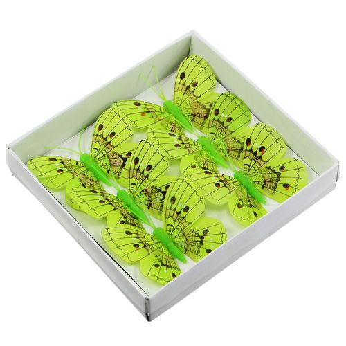 tételeket Dekoratív pillangók zöld 8cm 6db