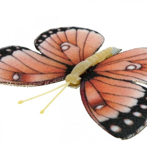 tételeket Deco pillangók klipsszel B4,5-11,5cm 10db barna narancs