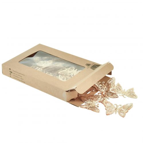 tételeket Dekoratív pillangók fém függő dekoráció arany 5cm 30 db