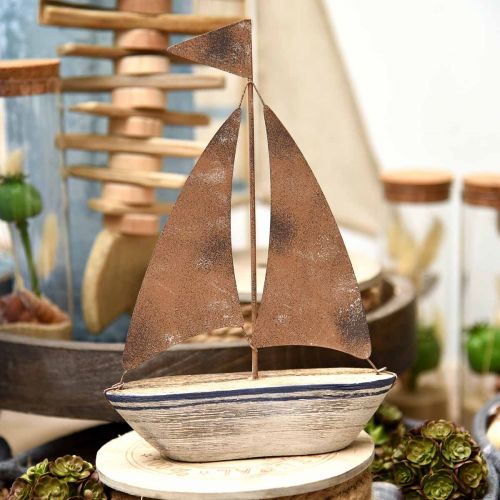 Floristik24 Deco vitorlás fa rozsda tengeri dekoráció 16×25cm