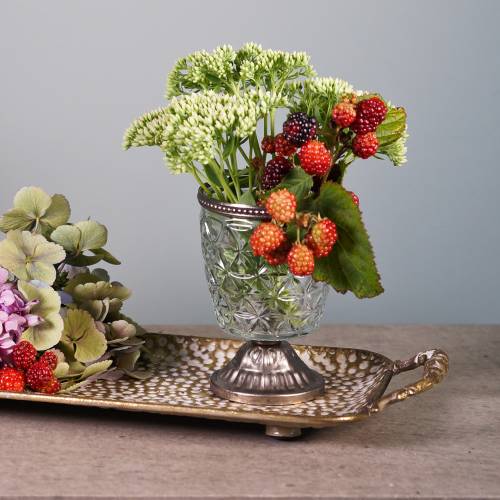 Floristik24 Dekoratív tálca fogantyúkkal antik arany 53cm x 18cm