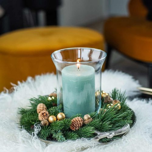 Floristik24 Dekoratív tálca szarvas agancs ezüst alumínium kerek Ø30cmH4.5cm