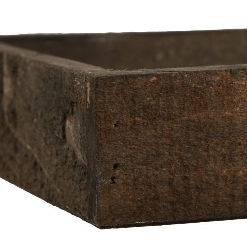 Floristik24 Dekoratív tálca négyzet alakú fa tálca barna 20×20×3,5 cm 2 db