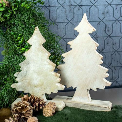 tételeket Deco karácsonyfa fa fehér mosott asztaldísz Advent 32 × 20 × 5,5cm