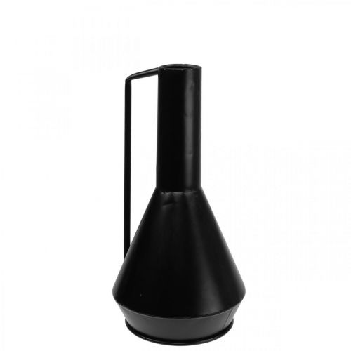 Dekoratív váza fém fekete nyelű díszkancsó 14cm H28,5cm