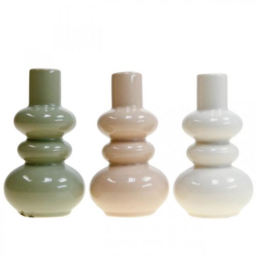 Floristik24 Dekoratív vázák, kerámia váza készlet gömb alakú H13,5cm Ø7,5cm 3db