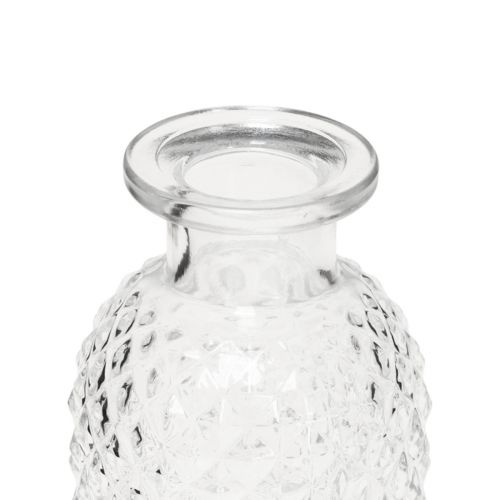 tételeket Dekoratív vázák mini üveg tiszta retro rombusz Ø5,5cm H9cm 6db