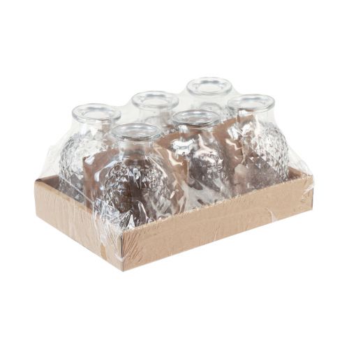 tételeket Dekoratív vázák mini üveg tiszta retro gyémánt Ø5,5cm H9cm 6 db