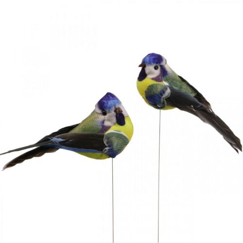 Deco Birds on Wire Spring Deco Blue Tit 10×3cm 9db