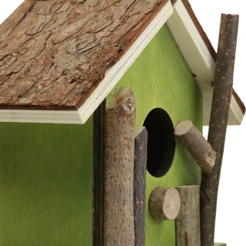 tételeket Dekoratív madárház fából készült dekoratív fészekdoboz, zöld natúr 14,5 cm-es 2 db-os készlet