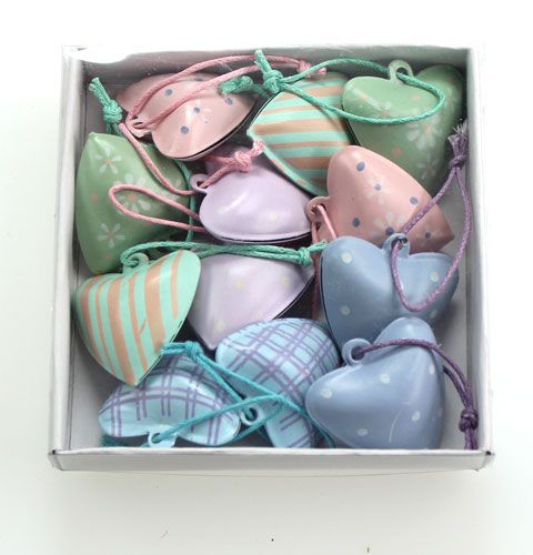 Floristik24 Fém akasztható szív motívumokkal 3cm 12db