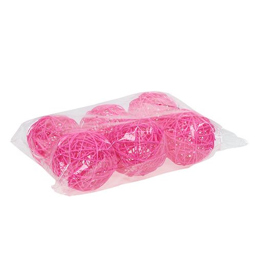 Floristik24 Dekoball Pink 10cm 6db
