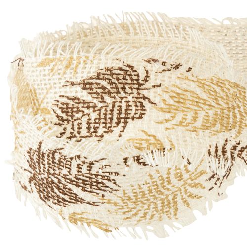 tételeket Dekoratív szalag trópusi levelek pamut szalag barna 30mm 15m