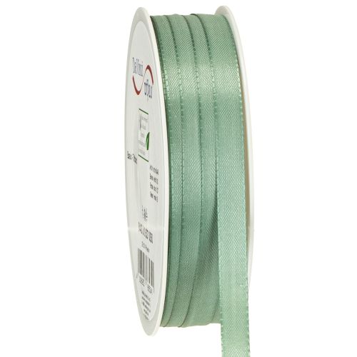 Floristik24 Dekoratív szalag taft szalag ajándék szalag zöld zsálya 10mm 50m