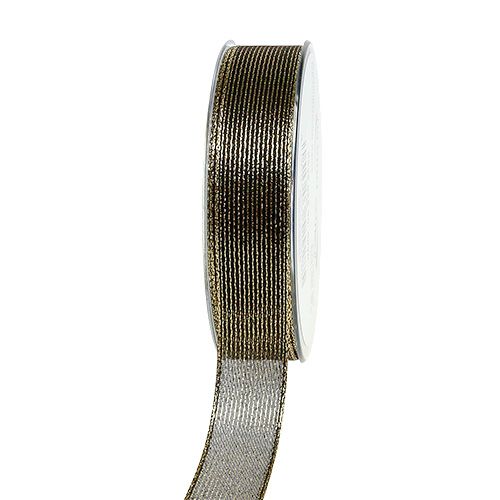 Dekoratív szalag lurex csíkokkal fekete 25mm 20m vétel | Floristik24.hu