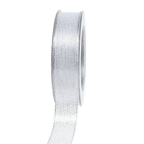 Dekoratív szalag lurex csíkokkal ezüst 25mm 20m vétel | Floristik24.hu